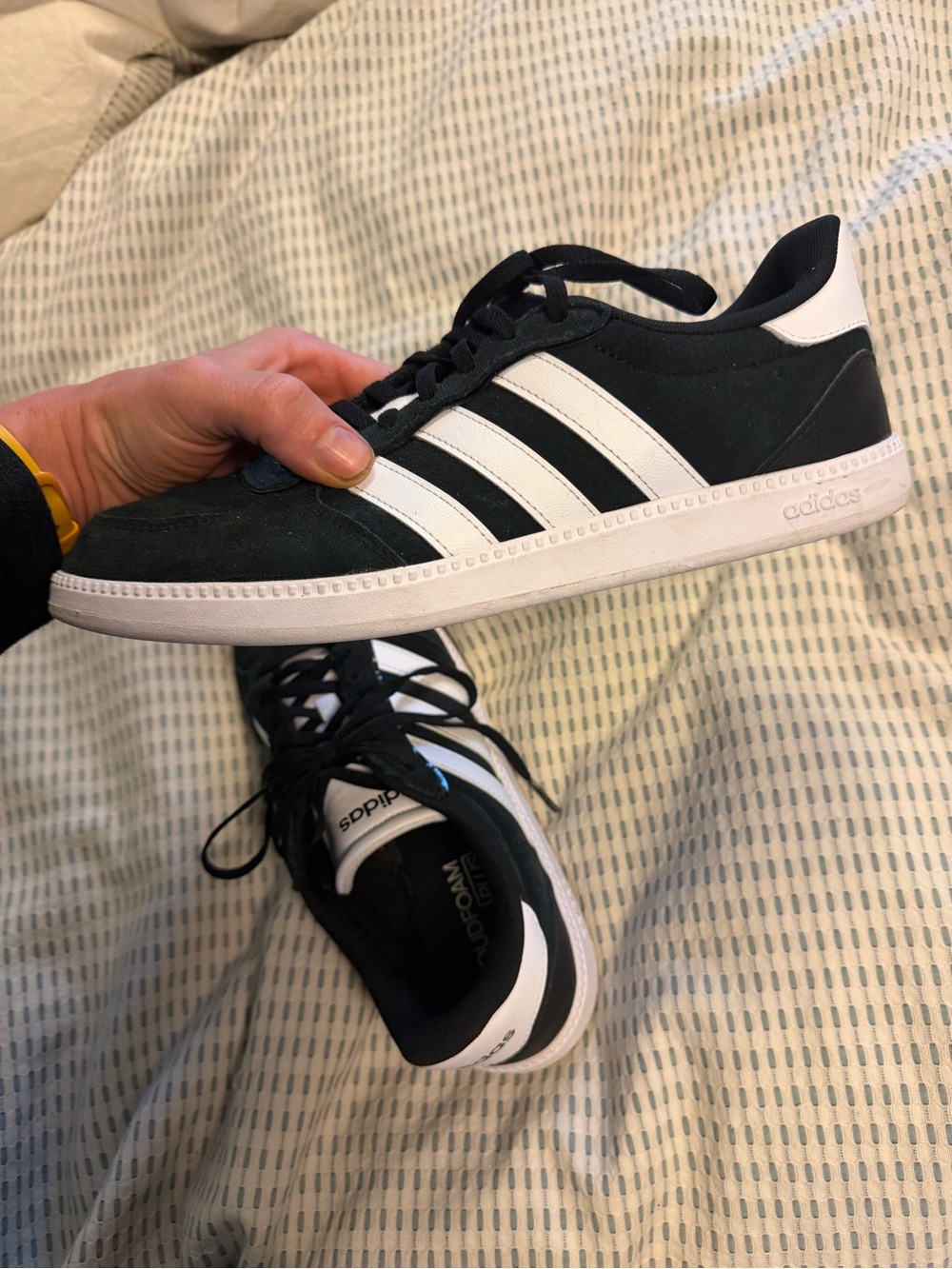 adidas Breaknet Sleek Black Suede Low Top Sneakers 9.5 - Picture 3 of 5
